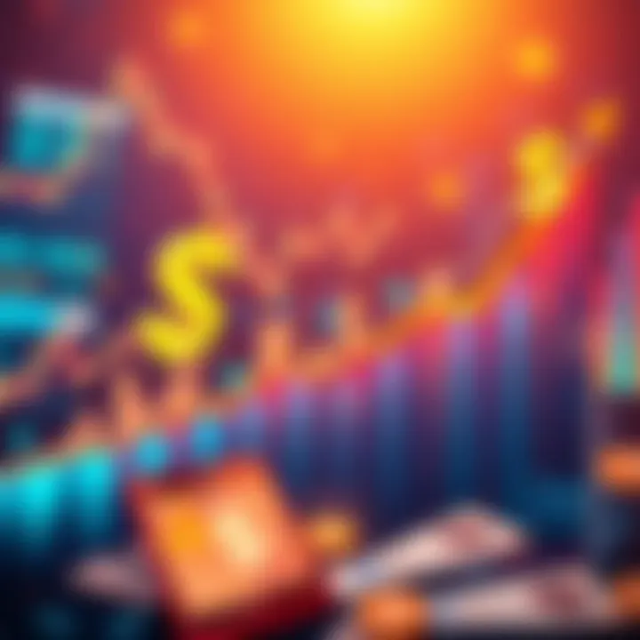 Dollar-Cost Averaging Illustration Graphic showing steady investment growth with dollar signs and graphs, highlighting the concept of dollar-cost averaging