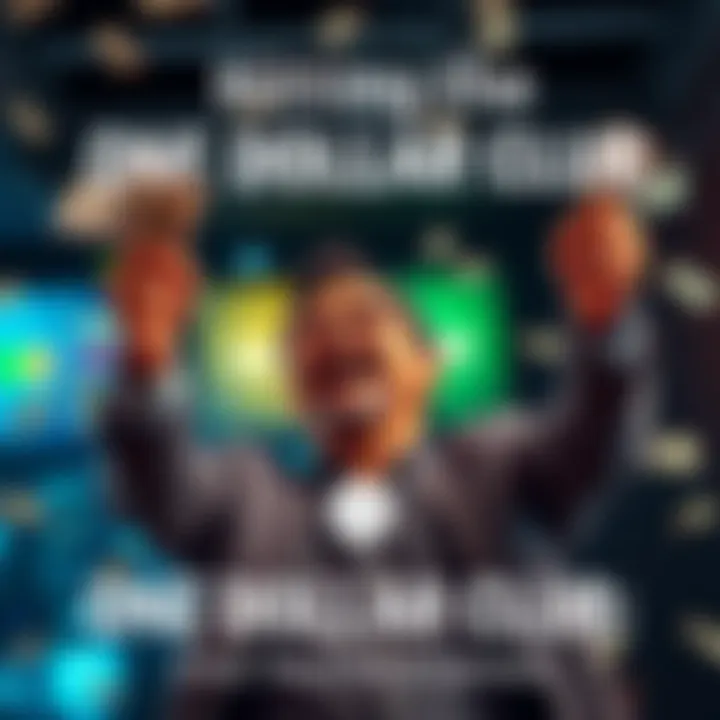 A person celebrating after reaching a financial milestone with dollar bills in hand, looking excited about their earnings growth.