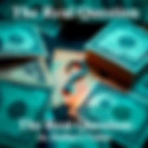A graphic showing U.S. dollar bills with a question mark, symbolizing discussions about its worth in transactions and taxes.