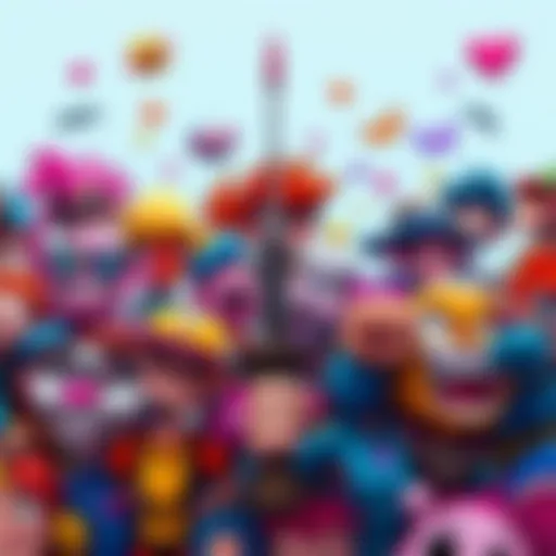 Doodles of Characters A collection of colorful doodles showcasing various characters blended together in a creative style