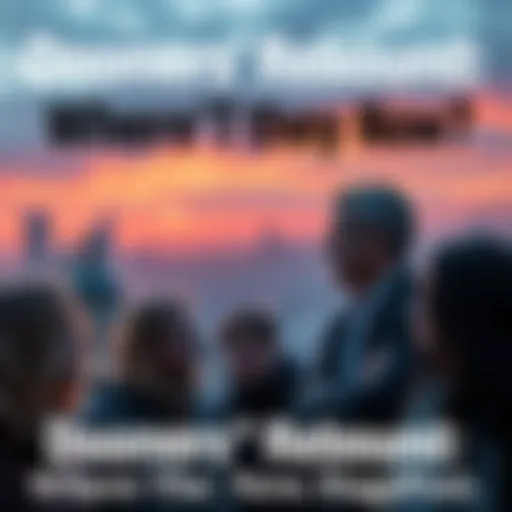 A group of people in thoughtful conversation, expressing hope and concern about current global issues, with a backdrop of a city skyline.