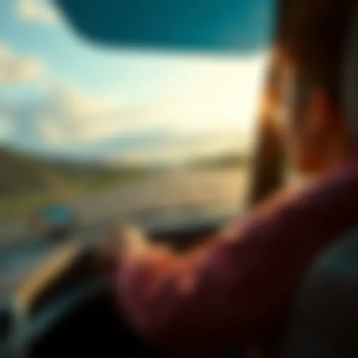 Person driving a newly acquired car without a license plate, on a highway towards home, with a concerned look on their face