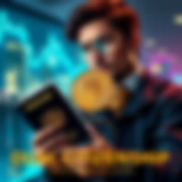 An investor holding cryptocurrency with a passport symbolizing dual citizenship, pondering tax implications.