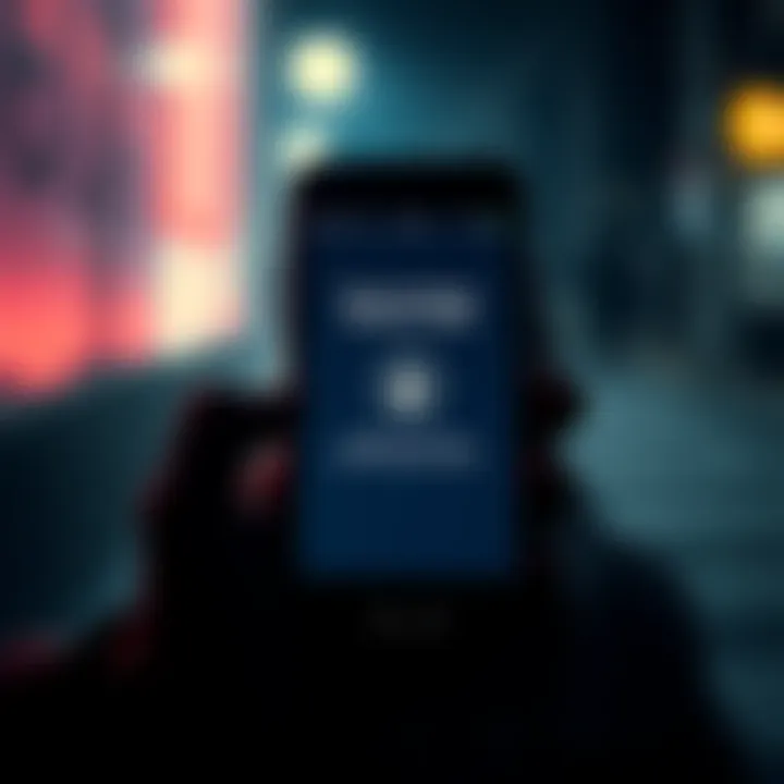 A smartphone displaying a decoy wallet interface, showing a secure funds option under a threatening shadow, suggesting safety in danger.