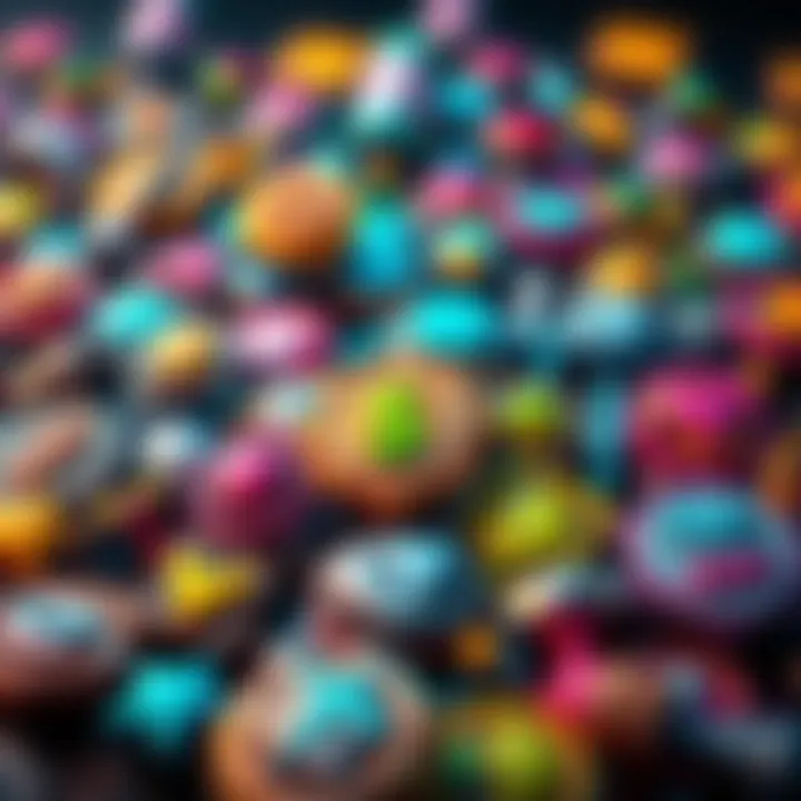 A collection of gaming icons representing challenges and mini games for earning points without spending money.