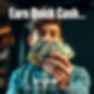 Person holding cash with a happy expression, representing the opportunity to earn money easily