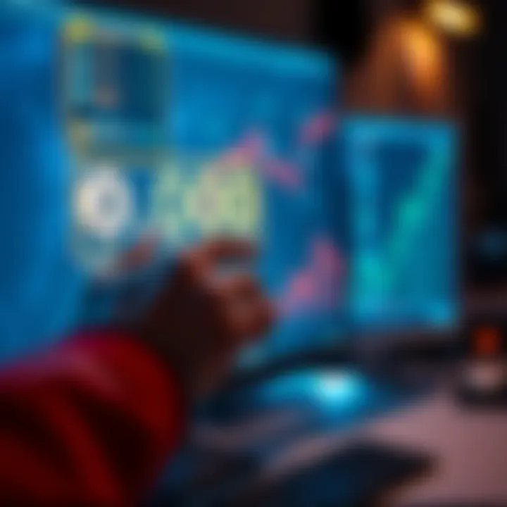 A person clicking a button on a computer screen to earn free cryptocurrency from a faucet.