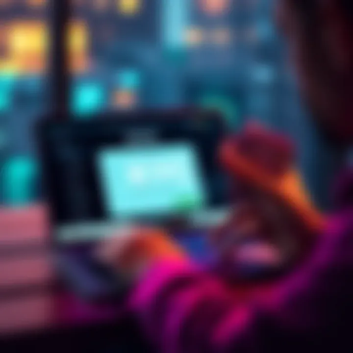 A person using a laptop with a KYC process displayed on the screen while holding cash in hand