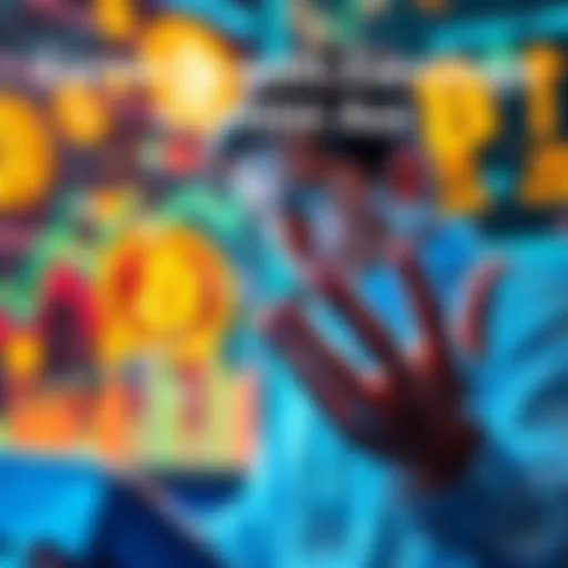 A person analyzing charts and digital currency symbols like BTC, ETH, and USDT, focused on maximizing earnings through savings options.