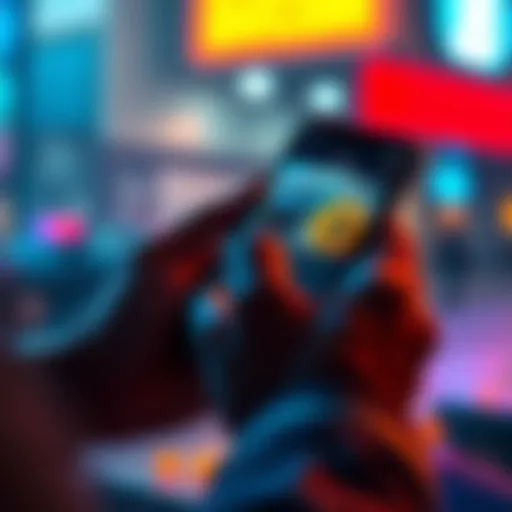 A person using a smartphone to explore simple Bitcoin wallets and exchanges, showing a user-friendly interface on the screen.