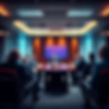 A group of economists debating Netanyahu's proposed crypto sanctions in a conference room