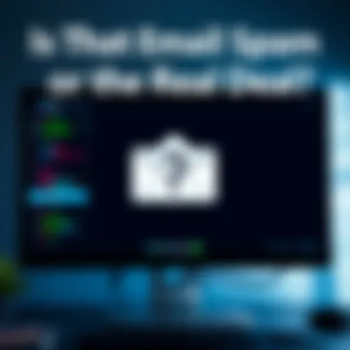 A computer screen displaying an email marked as junk with a question mark icon, indicating uncertainty about its validity.
