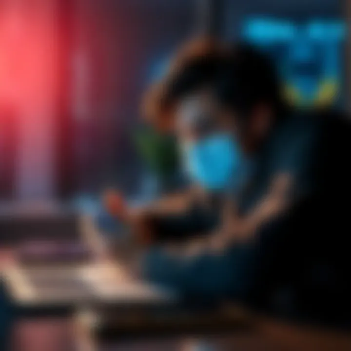 A person looking frustrated while checking their email for a verification code with a laptop and phone nearby