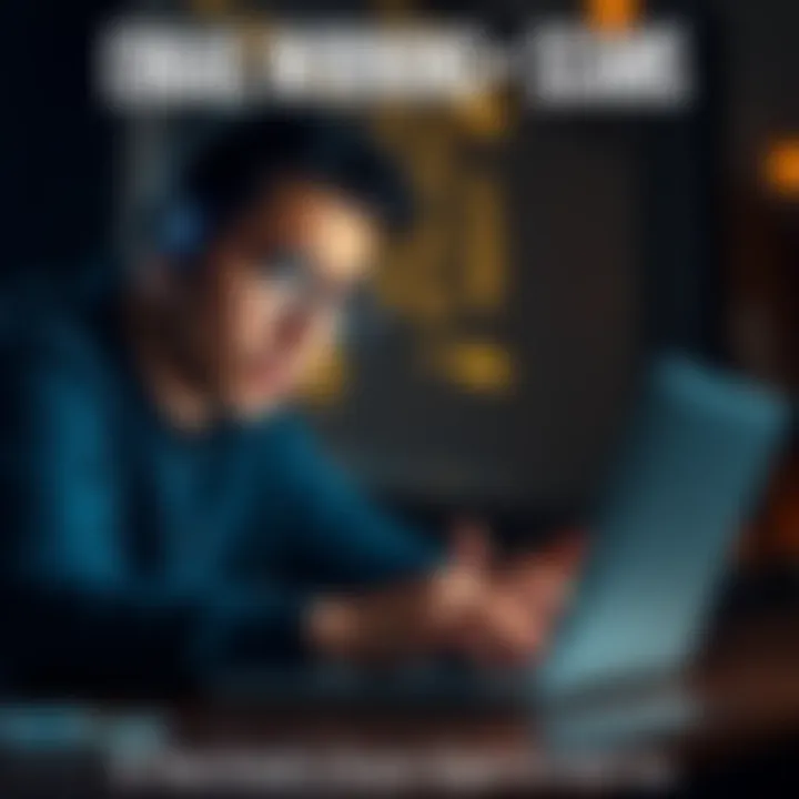 A person looking at a suspicious email on a laptop with a concerned expression.
