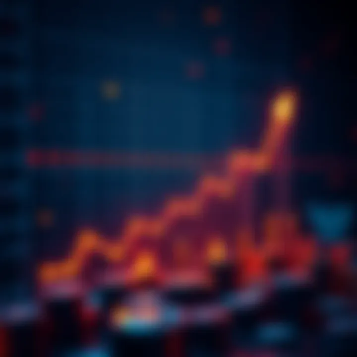 A chart showing endowment growth surpassing inflation, with upward trends and financial symbols to represent tokenomics.