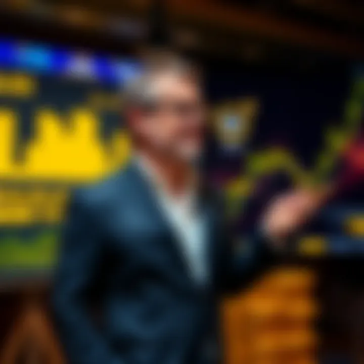 Eric Voorhees stands with gold bars while looking at digital assets on a screen, symbolizing his investment in tokenized gold as Tether's growth peaks.