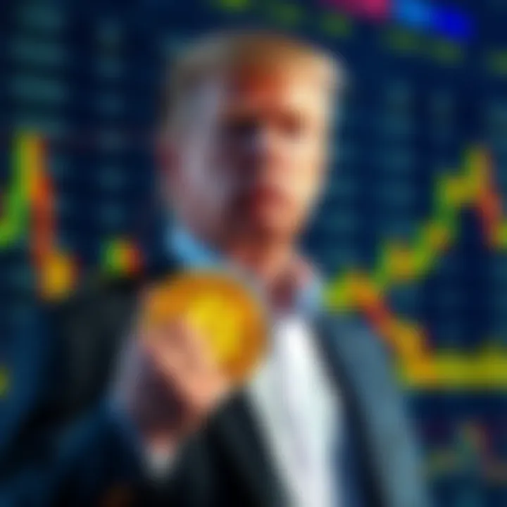 Eric Trump stands in front of a Bitcoin price chart, promoting buying Bitcoin as it drops to $115K.