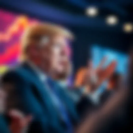 Eric Trump discussing his 'buy the dips' investment strategy at a financial event