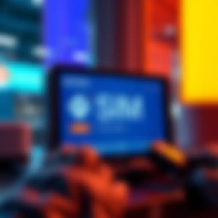 A transaction scene showing a digital screen displaying eSIM purchase with Monero payment, symbolizing privacy in transactions.