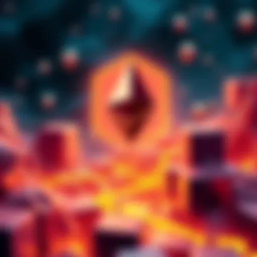 Illustration showing Ethereum's transition from blocks to blob objects for transaction processing, highlighting improved data management.