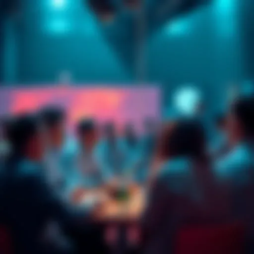 People engaging in a discussion about Ethereum topics, sharing insights and trends.