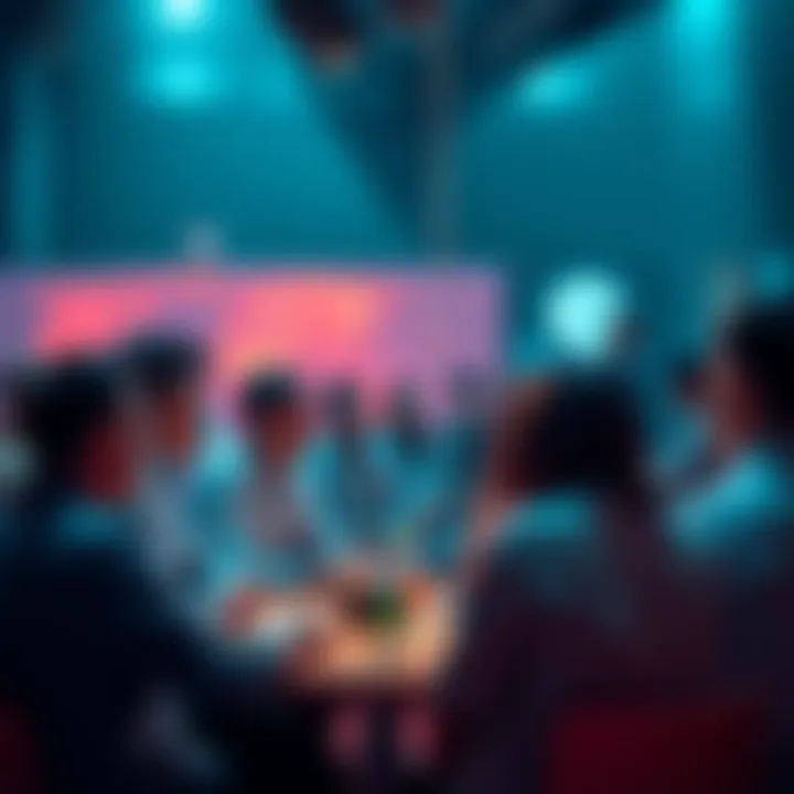 People engaging in a discussion about Ethereum topics, sharing insights and trends.