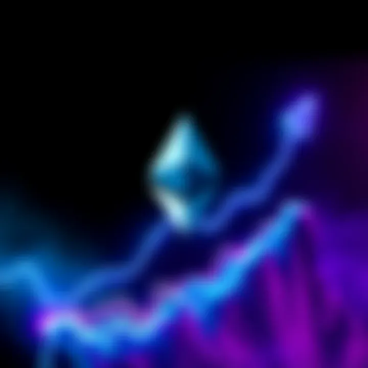 Graphic showing Ethereum logo with a rising graph symbolizing ETH price increase goal of $10,000.
