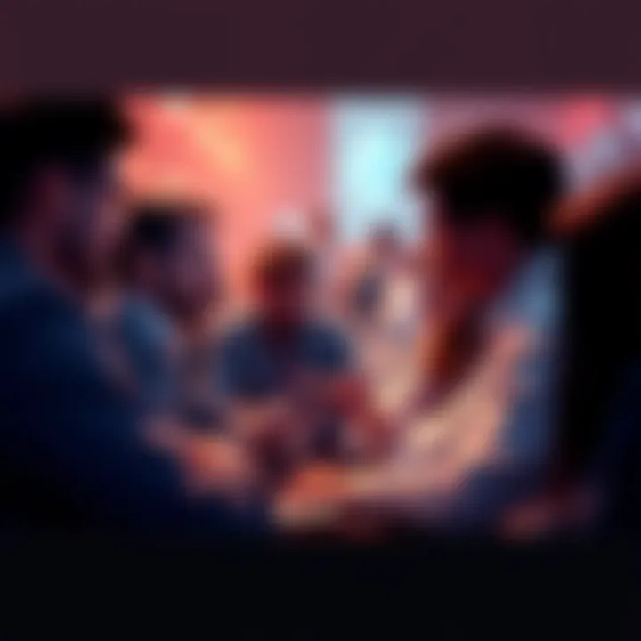 Ethereum Discussion Forum A group of people engaging in a lively discussion about Ethereum, sharing insights and news