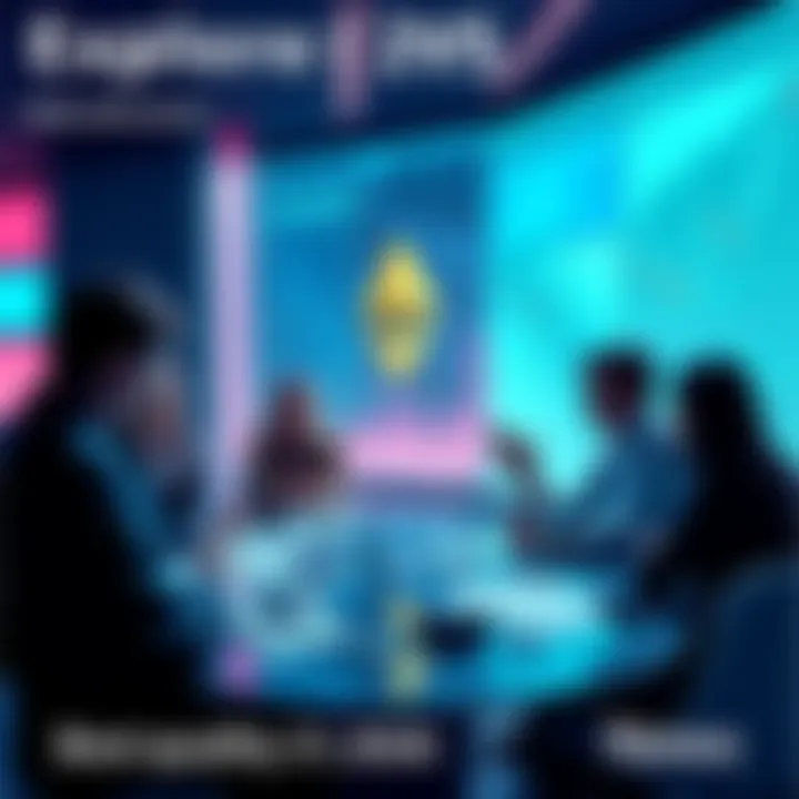 People engaging in a discussion about Ethereum with charts and news articles visible