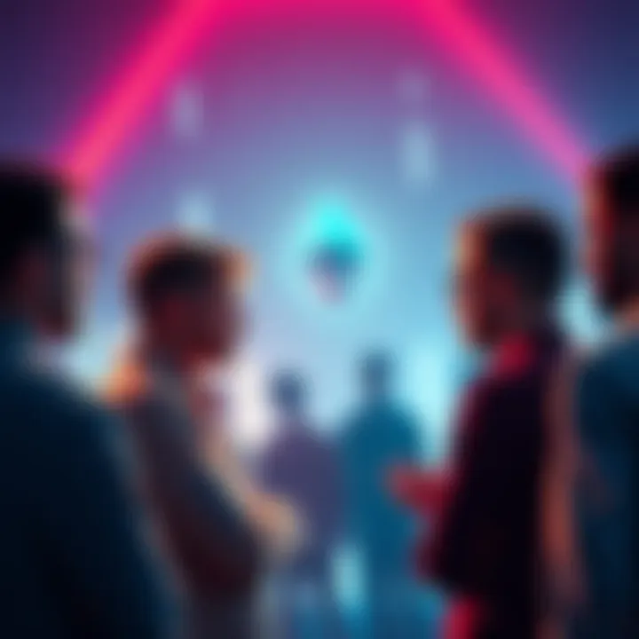 A group of people engaging in conversation about Ethereum news and events.