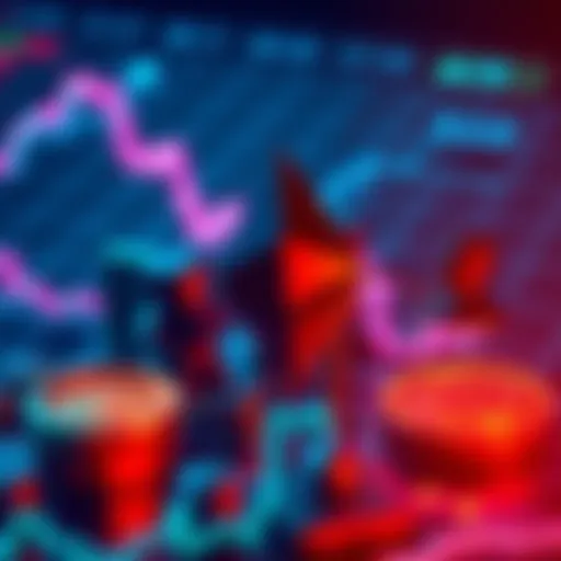 Graph showing Ethereum's price drop with symbols of Ark Invest and BlackRock alongside bullish investors