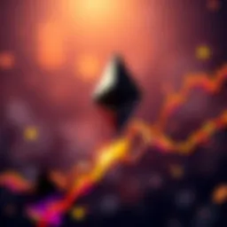 Graph showing Ethereum's price soaring, with upward arrows indicating a rise to $63,000.