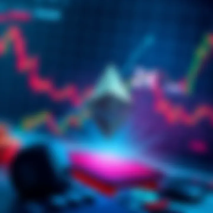 Graph showing Ethereum's price rising to $40,000 with a background of market trends