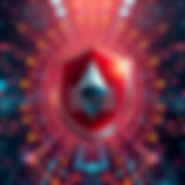 Graphic showing a shield symbolizing security with quantum code and Ethereum logo, representing Ethereum's efforts to enhance quantum resistance.