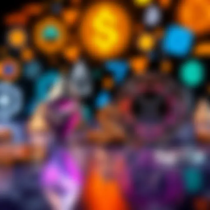 A visual comparison of Ethereum and Solana logos with dollar signs, representing their roles in decentralized finance, along with images of emerging blockchain logos in the background.