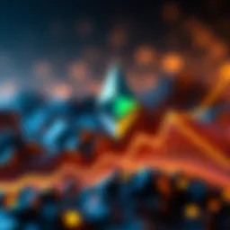 Ethereum symbol prominently displayed with a graph showing upward trends, illustrating its growth in the crypto market after the CLARITY Act.