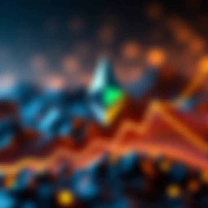 Ethereum symbol prominently displayed with a graph showing upward trends, illustrating its growth in the crypto market after the CLARITY Act.