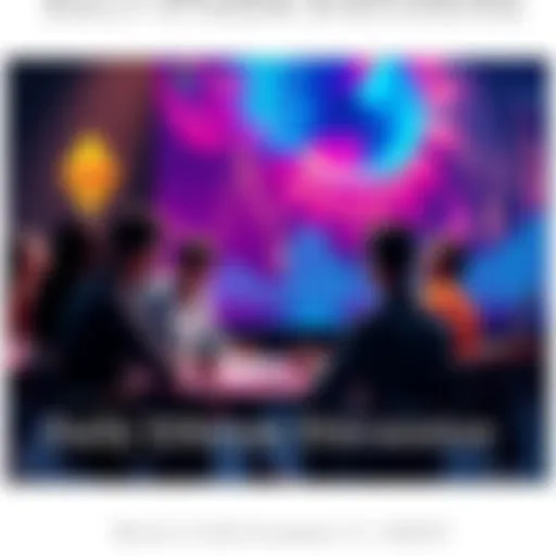 A group of people discussing Ethereum with charts and graphs in the background