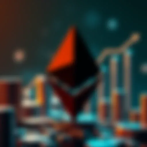 A visual representation of the Ethereum logo alongside symbols of financial growth, highlighting its role in decentralized finance and future value.