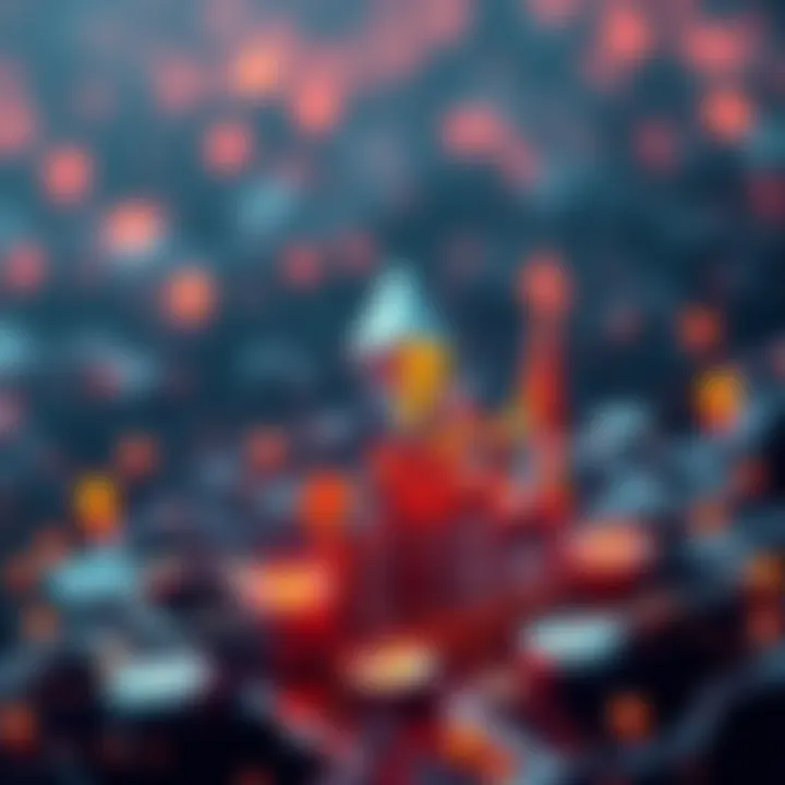 Visual representation of Ethereum's growth potential toward $100K with upward arrows and digital currency icons.
