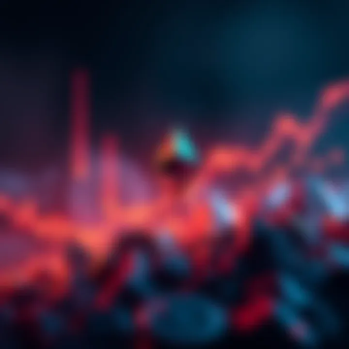 Ethereum Growth and Decline A graphic showing the potential rise and fall of Ethereum's value by 2030, with charts and symbols representing financial trends.