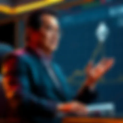 Ethereum Growth Prediction Robert Kiyosaki discussing Ethereum with a graph showing a rising trend towards $60,000 by 2026