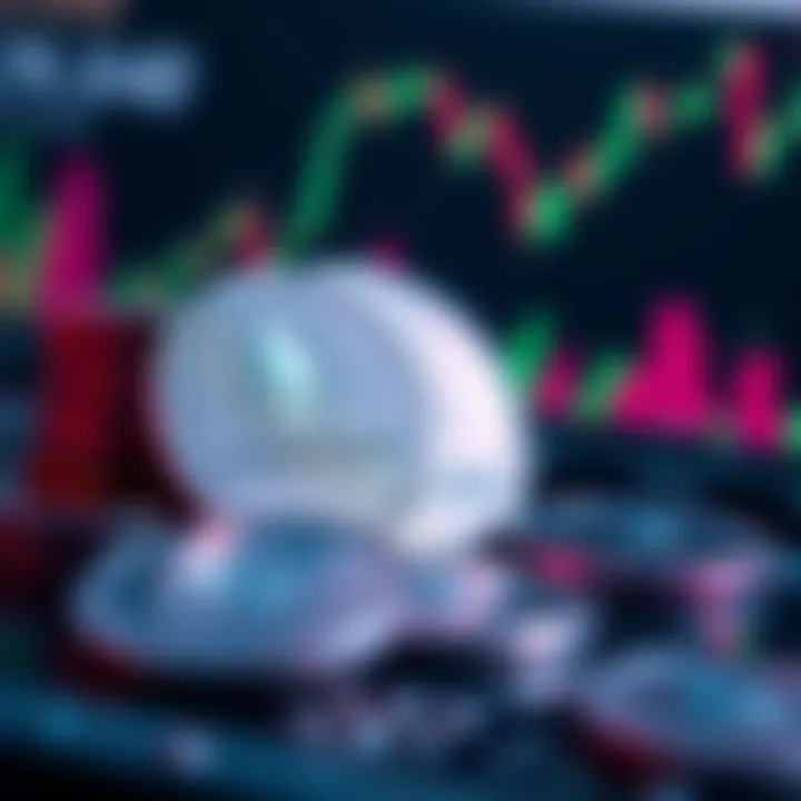 A graphic showing Ethereum coins with fluctuating graphs representing market trends, highlighting the implications of Ethereum issuance for investors.