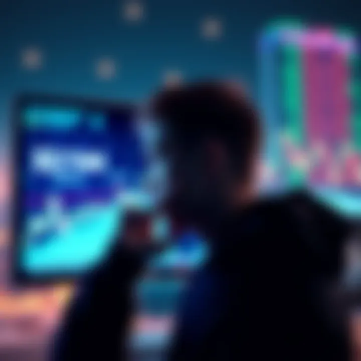 A person holding their breath while watching a screen showing Ethereum's price drop, symbolizing panic during market crashes