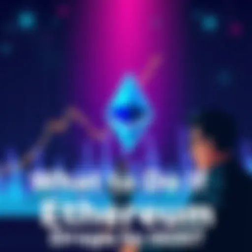 Ethereum price decline illustration A graph showing Ethereum's price falling to $650 with a worried investor in the foreground