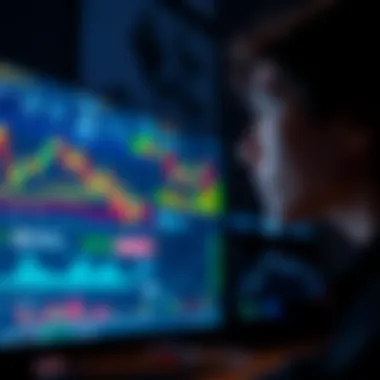 A person looking at a computer screen displaying Ethereum charts and market trends, contemplating their investment decision