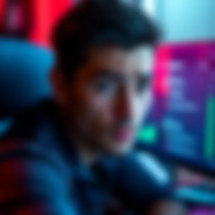 A person looking at a computer screen displaying Ethereum staking options on Coinbase with a worried expression.