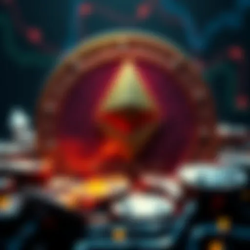 A graphic showing 41.9 million Ethereum coins symbolizing the record staking milestone.
