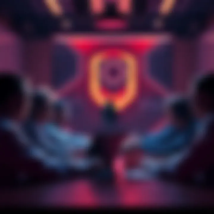 A group of Ethereum advocates in a strategy meeting, discussing aggressive tactics for tokenization in traditional finance.