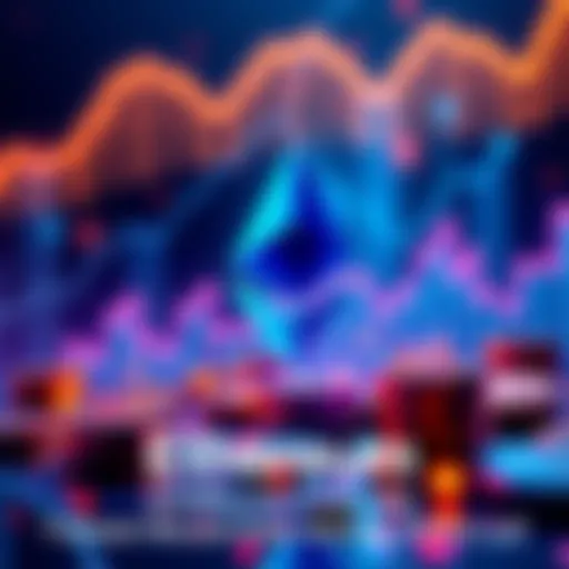 A graphic showing Ethereum's record of 3.6 million transactions in one day, with digital currency symbols and upward trends in the background.